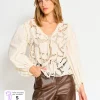 BLUSA MANGA LARGA ALGODÓN MUJER MARQUIS AMARRAS