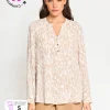 BLUSA CACHAREL CUELLO MAO ESTAMPADA